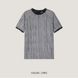 [MUSCLE FIT] スケッチリンガー半袖ニットTシャツ(3color)