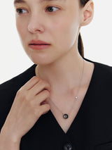 26SS★ [Premium Plating] Pennysense AB(W) Goutte Necklace Black Pearl
