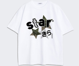 オーバーフィット クルーネック キラ スター ショートスリーブ Tシャツ ホワイト
