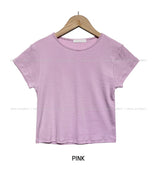 [U-BASIC] Lip Ribbed Crop Cap Short Sleeves