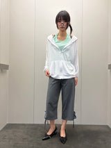 Slacks Side Ribbon Relaxed Fit Capri Pants 2color