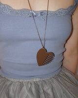 VANLENTINE HEART BRUSH KEYRING (BROWN)