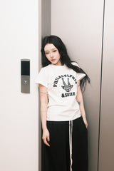 デビルアップリケTシャツ スリムフィット アイボリー