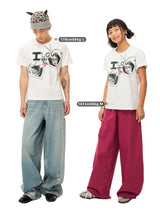 ニットキトゥンネックレスプリントショートスリーブTシャツ