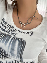Leather Ball Buckle Necklace