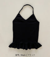 Dodori Polka Dot Hem Frill Halter Neck Layered Sleeveless Summer Top (4 colors)