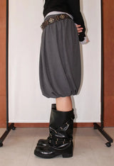 DRAPE BALLOON MIDI SKIRT
