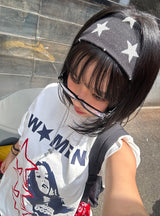 Funky Star Oversized Fit Boxy Short Sleeve T-shirt
