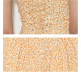 rirri Summer French-Inspired Pure & Alluring Style Retro Vacation100% Cotton Drawstring Waist Tie Dress
