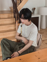 コイズヘンリーネックリンクル半袖Tシャツ