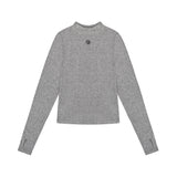 ロゴステッチウールモックネックウォーマーTシャツ