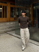 Mild pintuck wide pants
