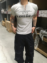No.1829 リブスリムジップハーフTシャツ (3color)