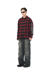 FLAME STAGE PANTS - WASHED BLACK
