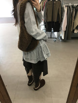 ソフトコーデュロイショルダーバッグ (3color)