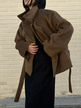 [안감누빔] Caramel double short coat