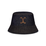 VA Curved Denim Stitch Detail Bucket Hat / Black