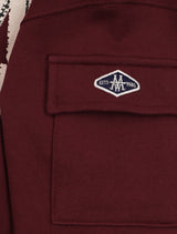 UNISEX カーゴポケット DISPLACE ロゴ フード バーガンディー０(FCE1TS102M)
