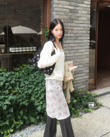 Mohair button V neck knit