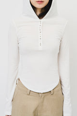 (W) Roa Stud Hooded Top (3color)