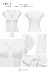 Hayley Lace White Short Sleeve T-shirt