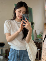 Round Basic Short Sleeve Knit (8color)