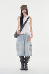 Roma carpenter denim bermuda pants