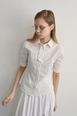 STRIPE FRILL SHIRT