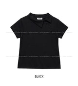 フォルネルアンバランス襟付き半袖Tシャツ