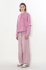 Relaxed and casual loose-fitting straight-leg pink pants, casual trousers