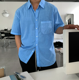  Wegner Nylon Pigment Overfit Short Sleeve Shirt