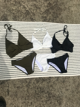 buckle halter bikini