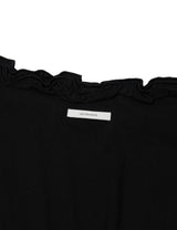 オフショルダー ラッフル トップ(BLACK)