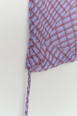 (W) Lisky Checked Shirring Top