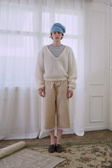 トリム レース パンツ、べージュ