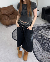 Tora Denim Tape Crop Top