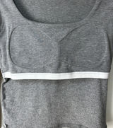 (WITH VOLUME PADS/BASIC ITEM/COMFORT & STRETCH GUARANTEED❤) 3 COLORS BASIC STRETCH SEMI-CROPPED U-NECK T-SHIRT
