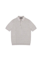 Cable Knit Polo Shirt