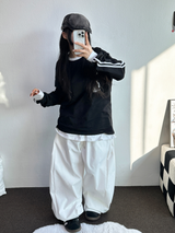ヒップツーラインナンバーリングロゴスリーブTシャツ💙🤍🖤3カラー