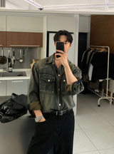 Our Western Overfit Two Pocket Denim Shirt