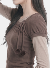 アミナ リボン レイヤード Tシャツ