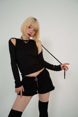 ネックストラップTシャツ_BLACK