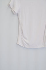 アシンメトリックツイステッドショルダートップ (White)
