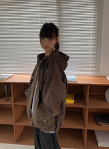 [ユニセックス] フィルタ ウォッシングコットン フードジップアップジャケット