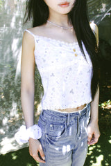 PASTEL FLOWER LACE SLEEVELESS (2COLOR)