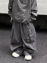 quad eyelet cargo wide pants