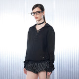 Eyelet polo Shirt [Black]