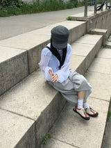 Sheer diagonal see-through windbreaker (5c)