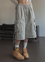 Side rope pig Bermuda cargo pants