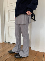 オメルレイヤードバンディングスカートパンツ